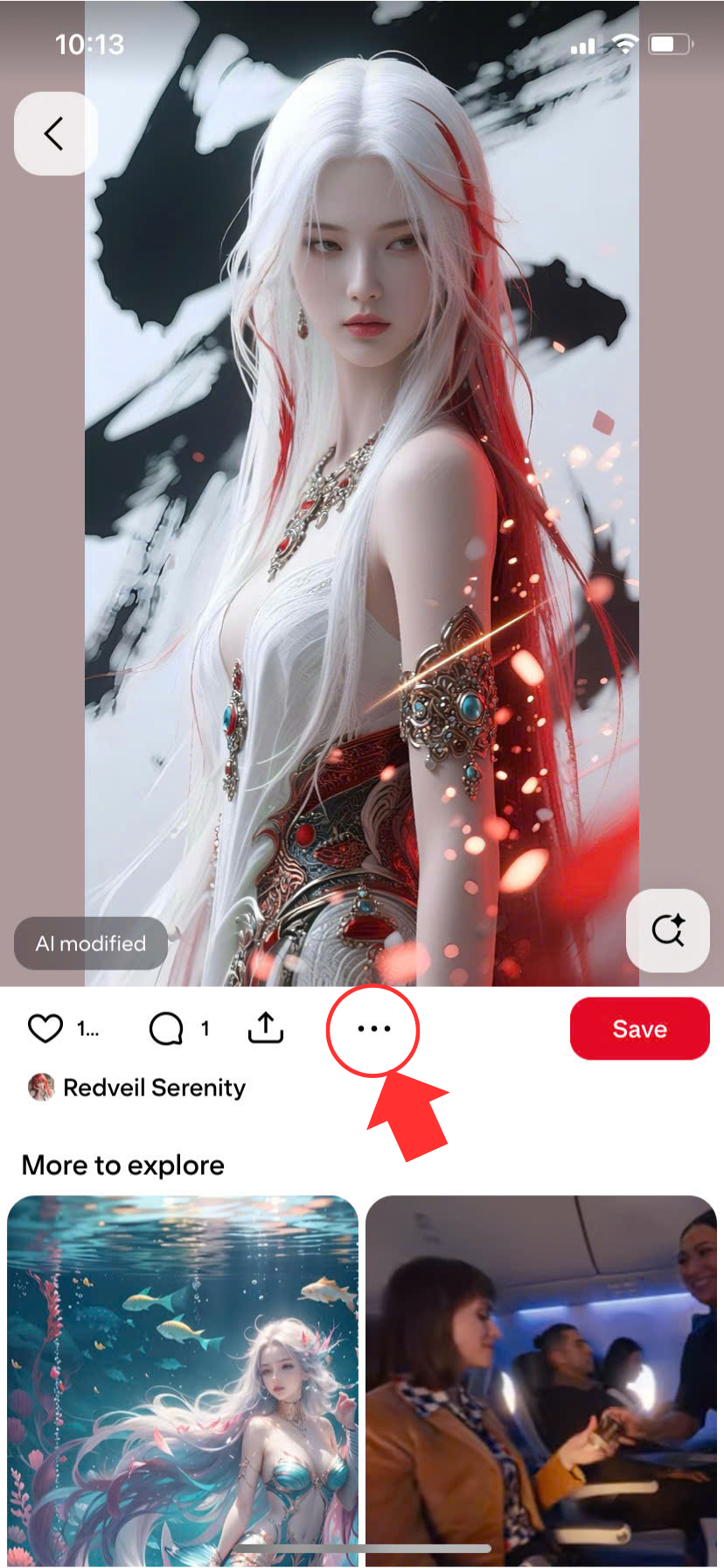 Tap the three-dot menu (⋯)