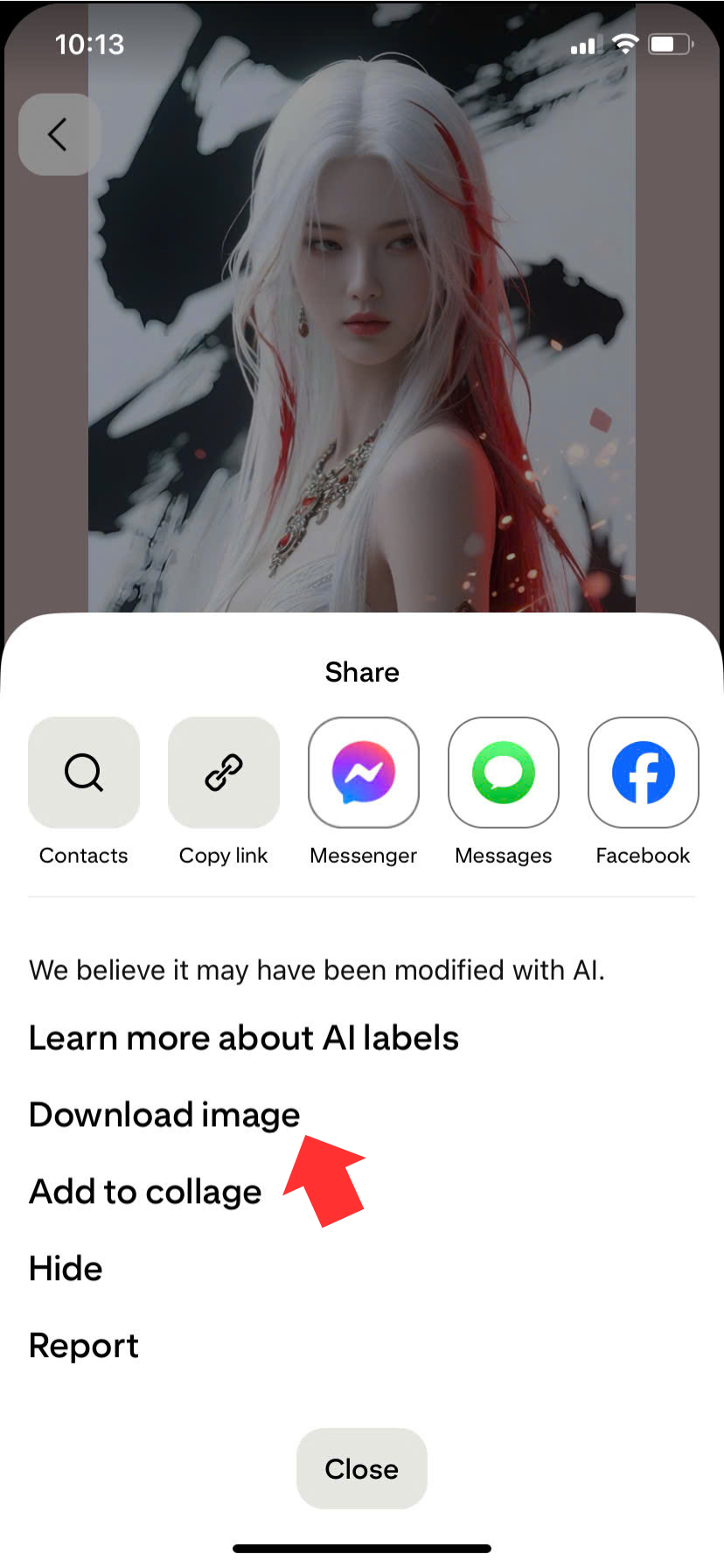 Tap Download image.
