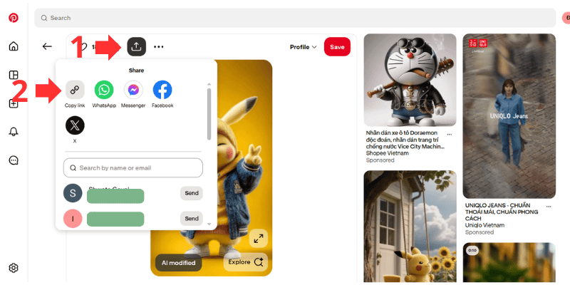 Copy the Pinterest Video or Image Link